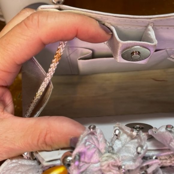 Grey Satin Evening Clutch - Picture 9 of 9